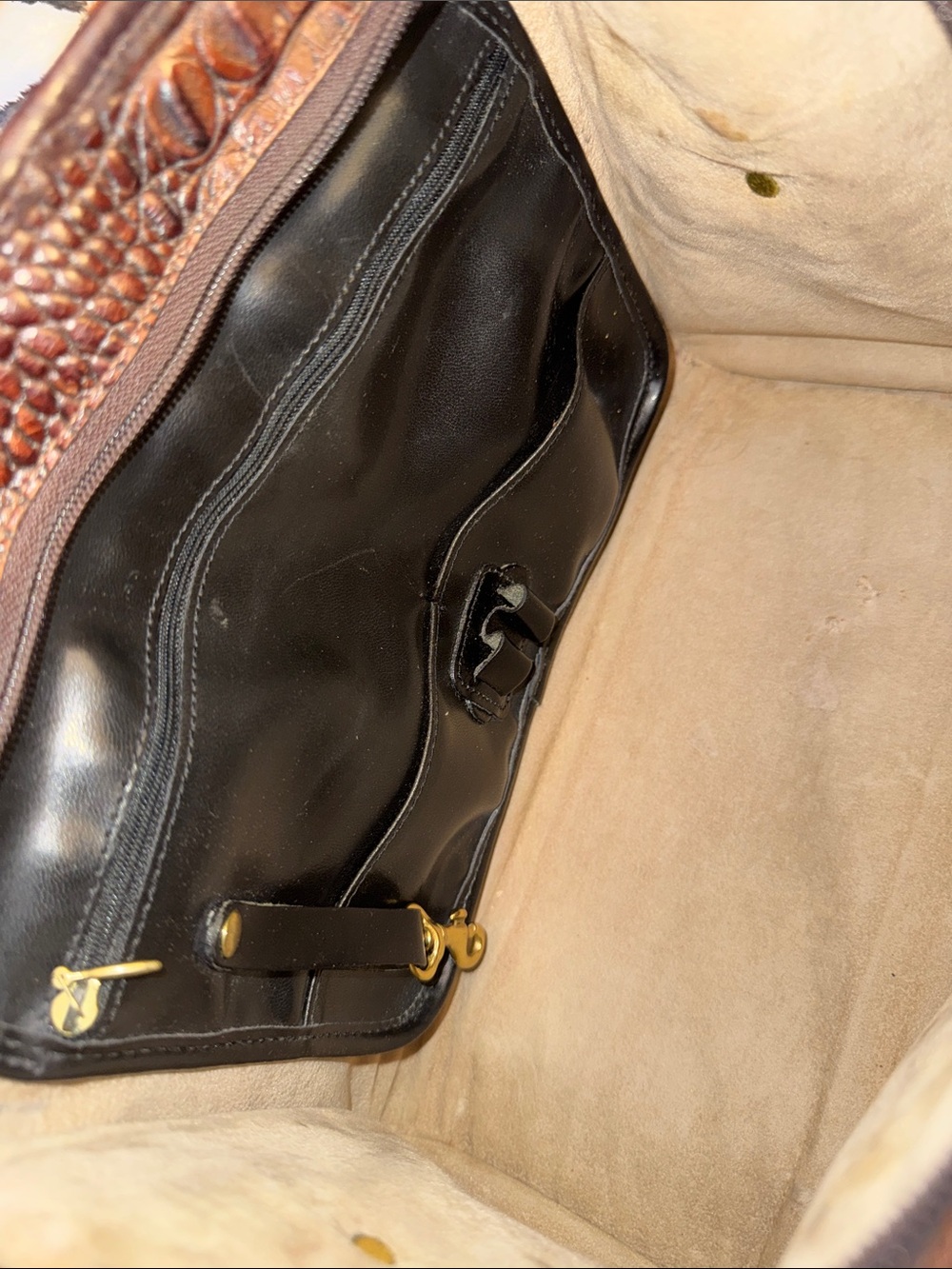 Vintage Brahmin Addison Croc Embossed Leather Satchel - Picture 13 of 15